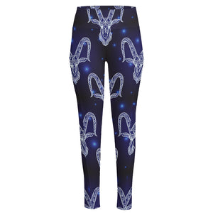 Astrology Capricorn Sign Print High-Waisted Pocket Leggings