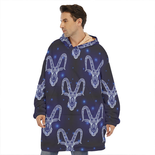 Astrology Capricorn Sign Print Hoodie Blanket