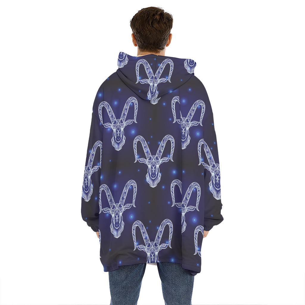 Astrology Capricorn Sign Print Hoodie Blanket