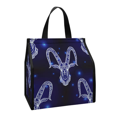 Astrology Capricorn Sign Print Insulated Lunch Tote