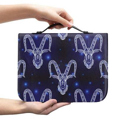 Astrology Capricorn Sign Print Leather Bible Cover