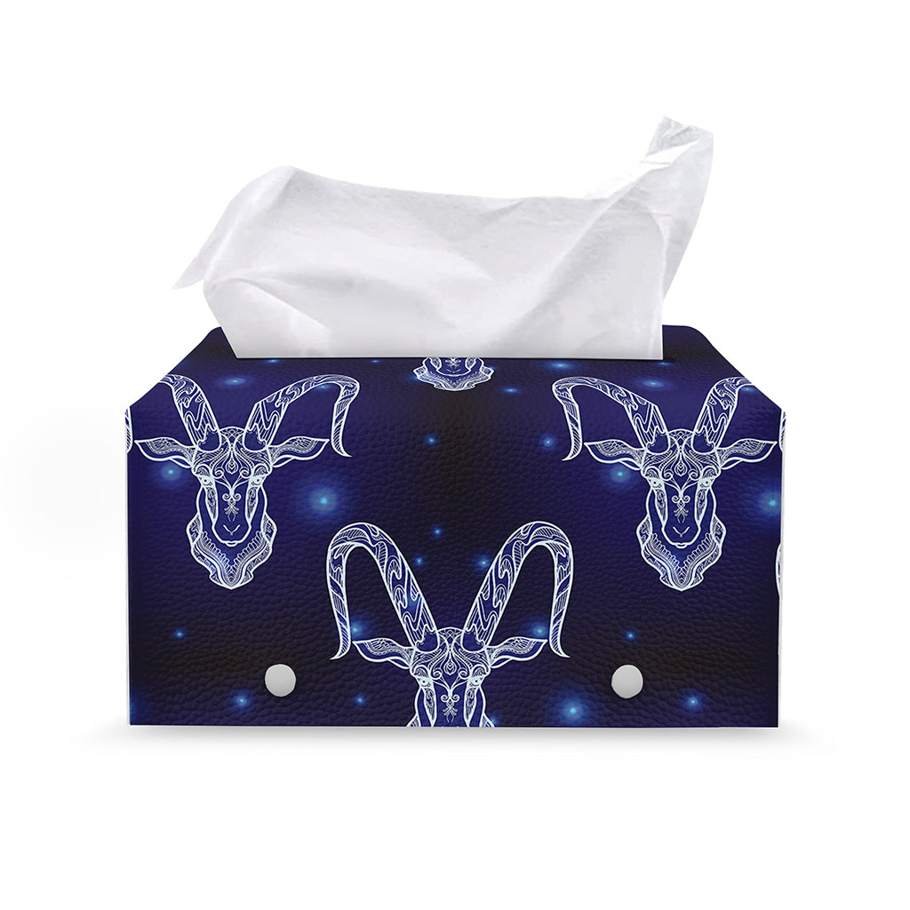 Astrology Capricorn Sign Print Leather Tissue Box Cover