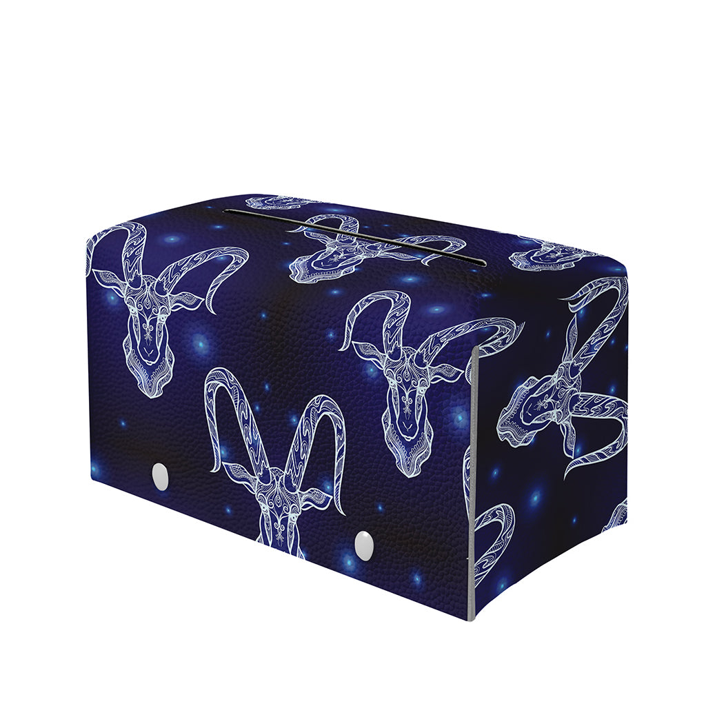 Astrology Capricorn Sign Print Leather Tissue Box Cover