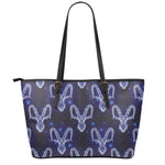 Astrology Capricorn Sign Print Leather Tote Bag