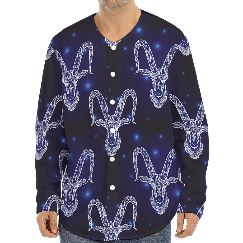 Astrology Capricorn Sign Print Long Sleeve Baseball Jersey