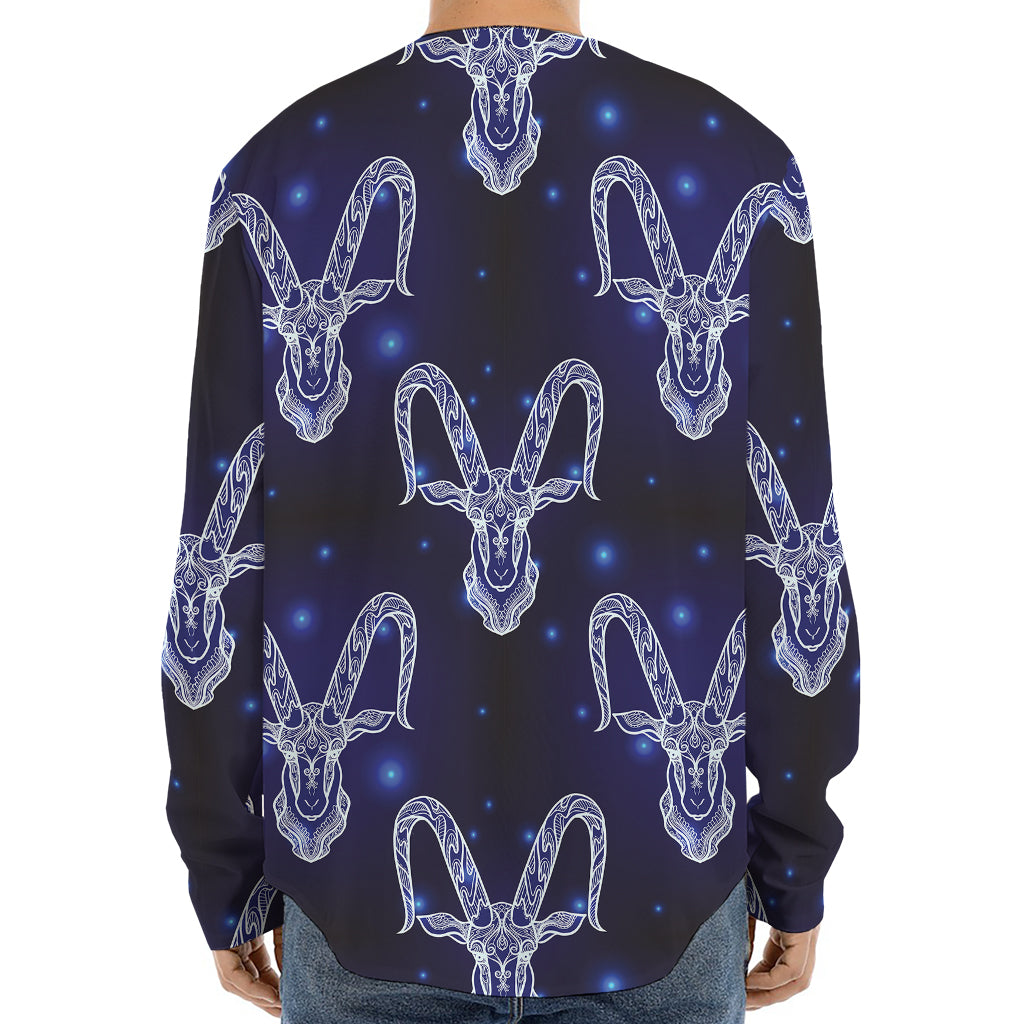 Astrology Capricorn Sign Print Long Sleeve Baseball Jersey