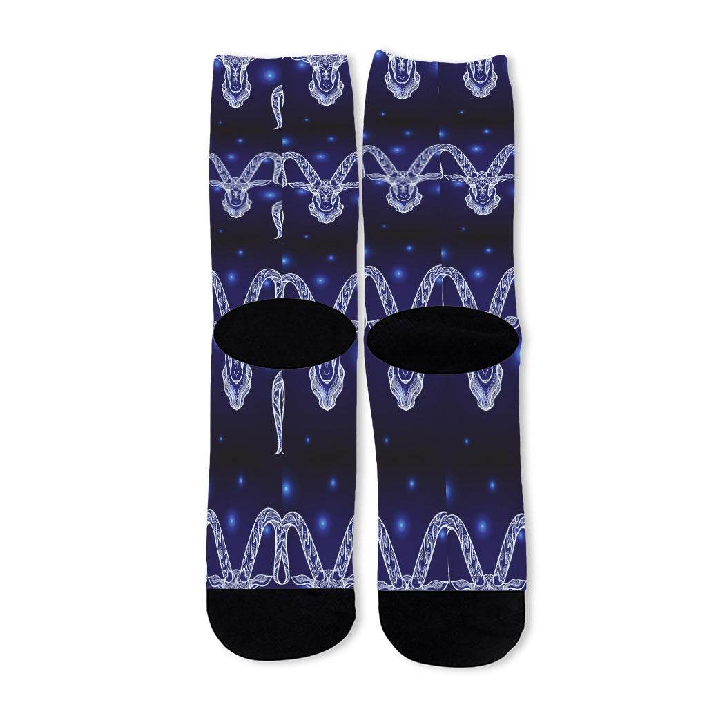 Astrology Capricorn Sign Print Long Socks