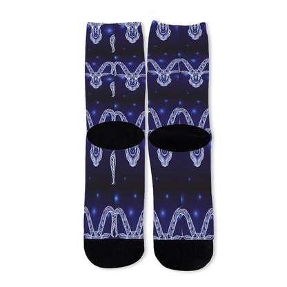 Astrology Capricorn Sign Print Long Socks