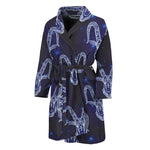Astrology Capricorn Sign Print Men's Bathrobe