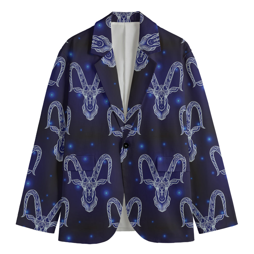 Astrology Capricorn Sign Print Men's Cotton Blazer