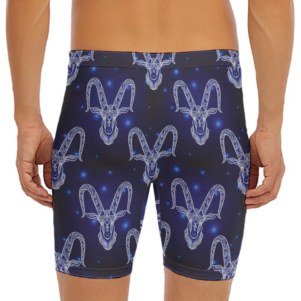 Astrology Capricorn Sign Print Men's Long Boxer Briefs