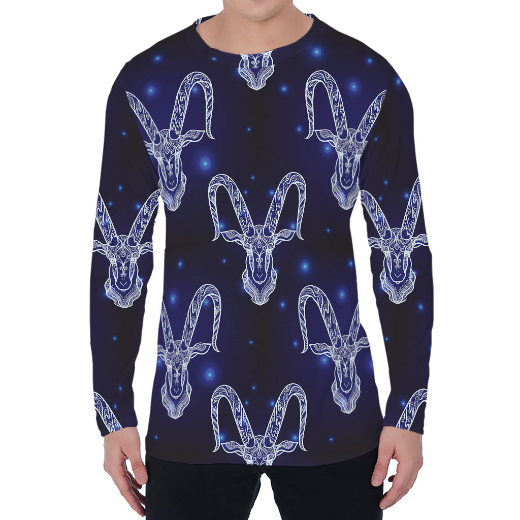 Astrology Capricorn Sign Print Men's Long Sleeve T-Shirt
