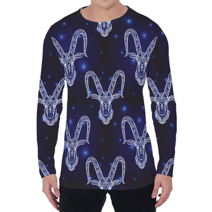 Astrology Capricorn Sign Print Men's Long Sleeve T-Shirt