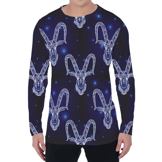Astrology Capricorn Sign Print Men's Long Sleeve T-Shirt