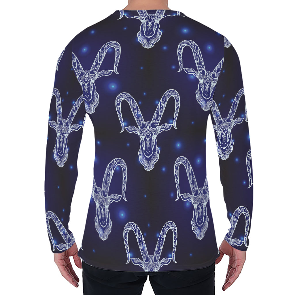 Astrology Capricorn Sign Print Men's Long Sleeve T-Shirt