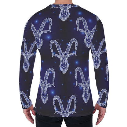 Astrology Capricorn Sign Print Men's Long Sleeve T-Shirt