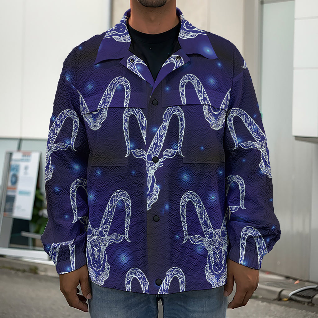 Astrology Capricorn Sign Print Men's Shirt Jacket