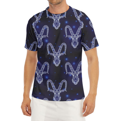 Astrology Capricorn Sign Print Men's Short Sleeve Rash Guard