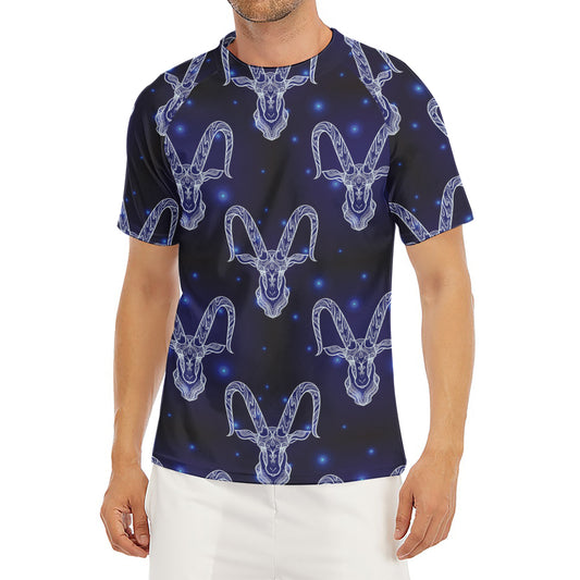 Astrology Capricorn Sign Print Men's Short Sleeve Rash Guard