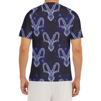 Astrology Capricorn Sign Print Men's Short Sleeve Rash Guard