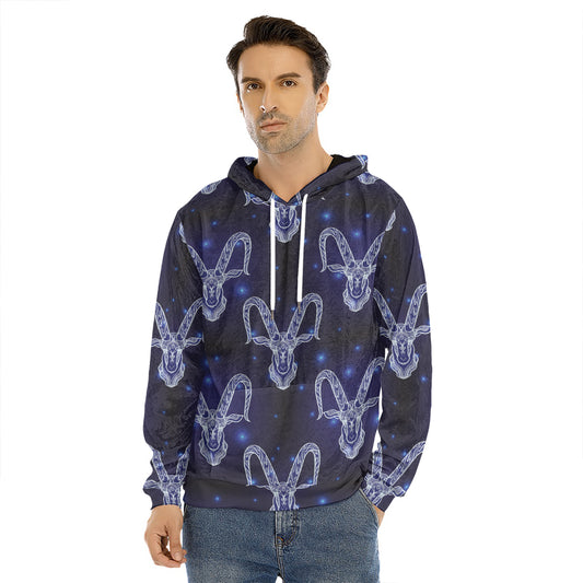 Astrology Capricorn Sign Print Men's Velvet Pullover Hoodie