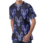 Astrology Capricorn Sign Print Men's Velvet T-Shirt