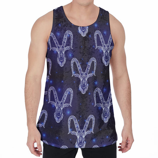 Astrology Capricorn Sign Print Men's Velvet Tank Top