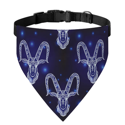 Astrology Capricorn Sign Print Over The Collar Dog Bandana