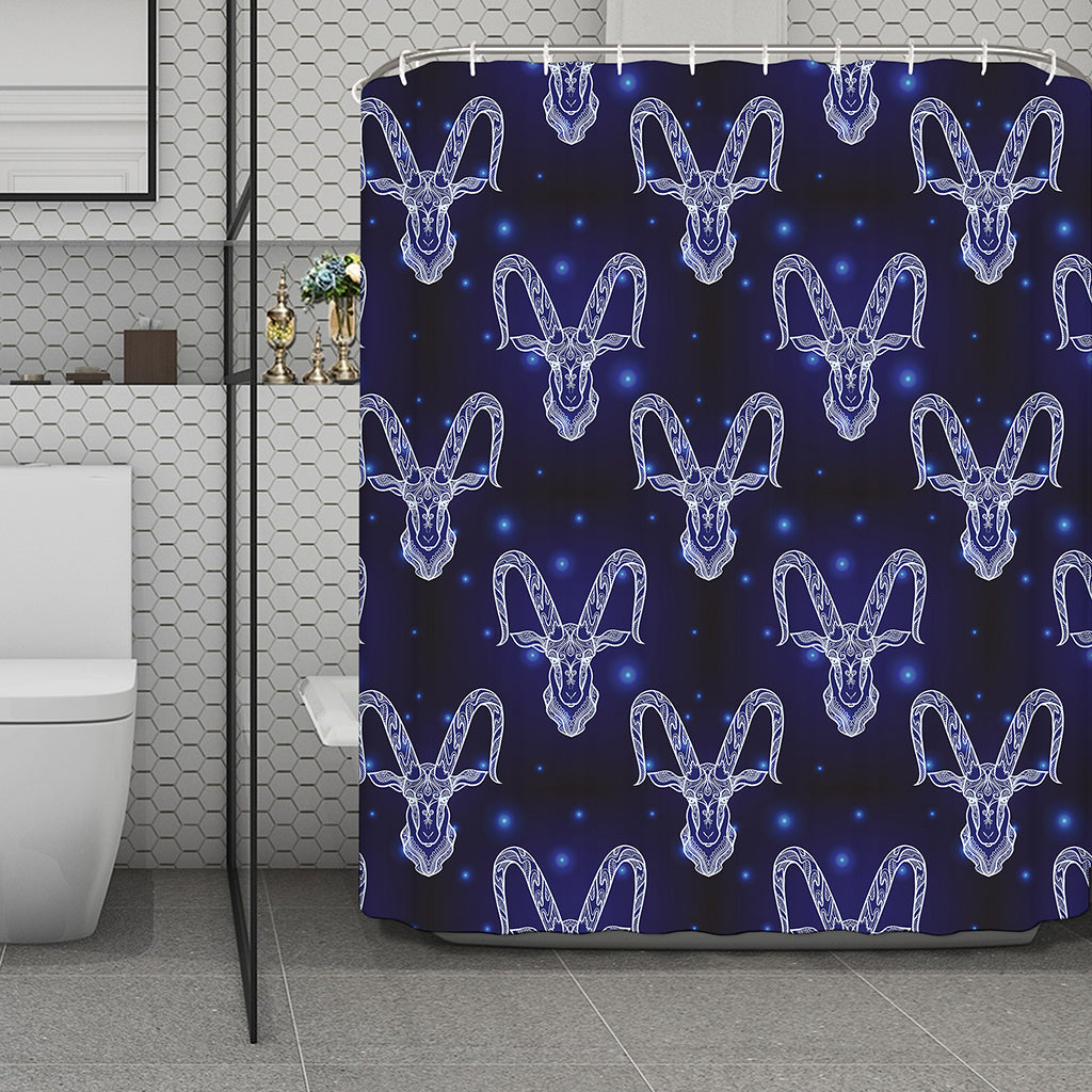 Astrology Capricorn Sign Print Polyester Shower Curtain