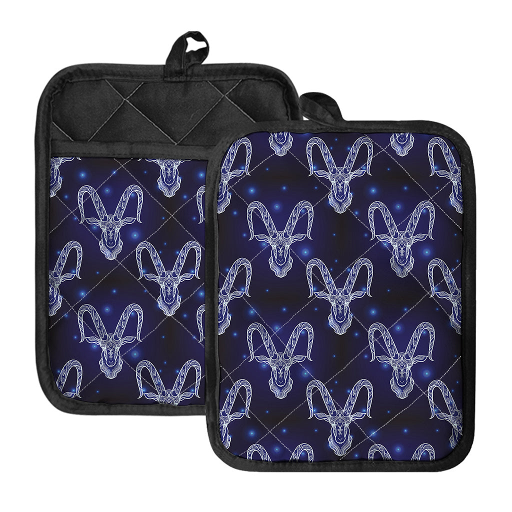 Astrology Capricorn Sign Print Pot Holders With Pocket