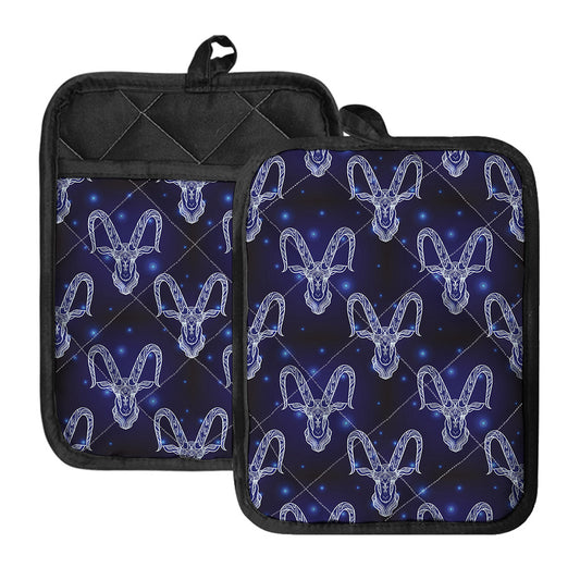Astrology Capricorn Sign Print Pot Holders With Pocket
