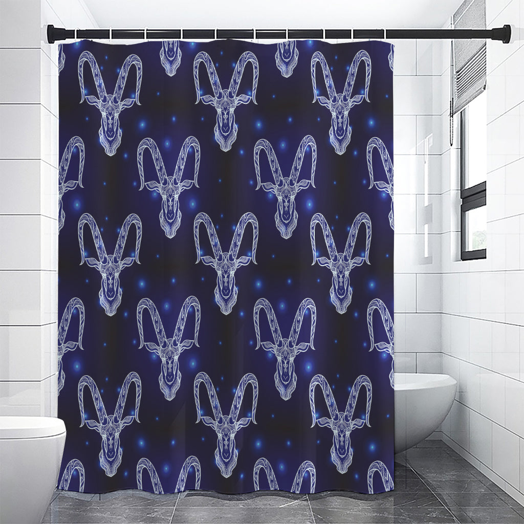 Astrology Capricorn Sign Print Premium Shower Curtain