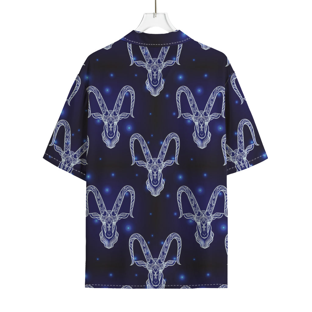 Astrology Capricorn Sign Print Rayon Hawaiian Shirt