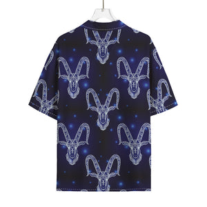 Astrology Capricorn Sign Print Rayon Hawaiian Shirt