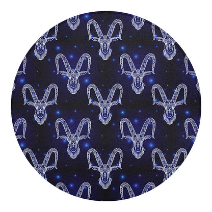 Astrology Capricorn Sign Print Round Blanket