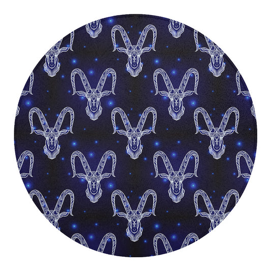 Astrology Capricorn Sign Print Round Blanket