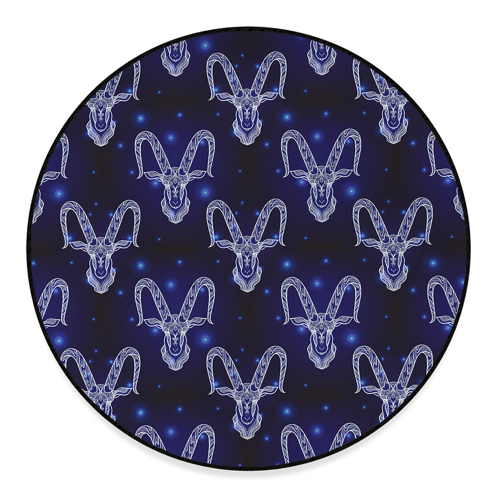 Astrology Capricorn Sign Print Round Floor Mat