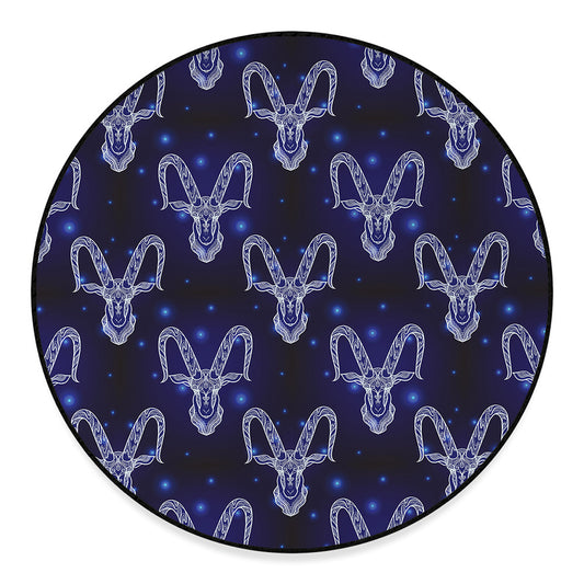 Astrology Capricorn Sign Print Round Floor Mat