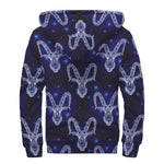 Astrology Capricorn Sign Print Sherpa Lined Zip Up Hoodie