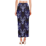 Astrology Capricorn Sign Print Side Slit Maxi Skirt