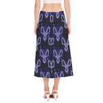 Astrology Capricorn Sign Print Side Slit Midi Skirt