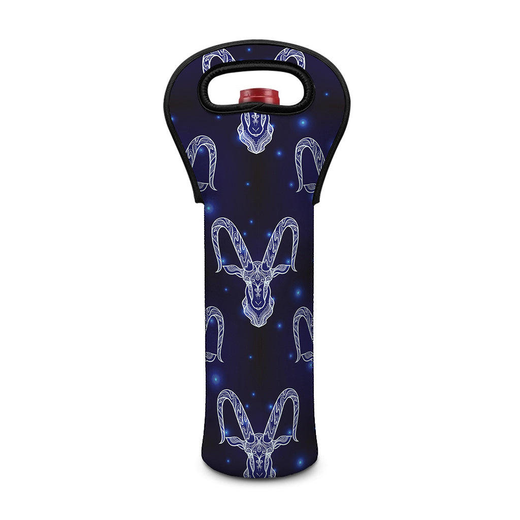 Astrology Capricorn Sign Print Single Neoprene Wine Tote