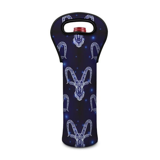 Astrology Capricorn Sign Print Single Neoprene Wine Tote
