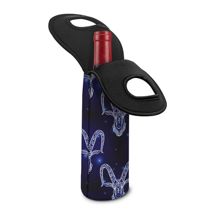 Astrology Capricorn Sign Print Single Neoprene Wine Tote