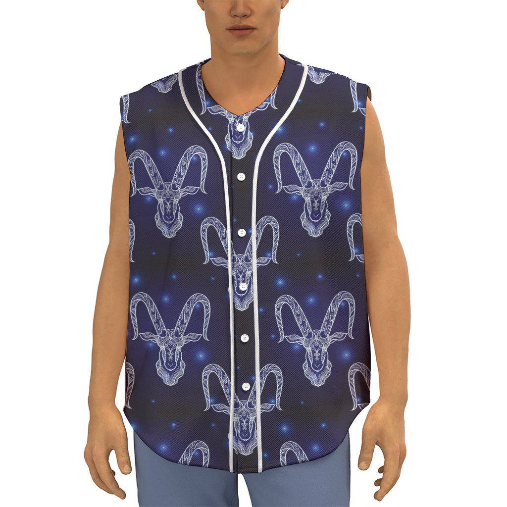 Astrology Capricorn Sign Print Sleeveless Baseball Jersey