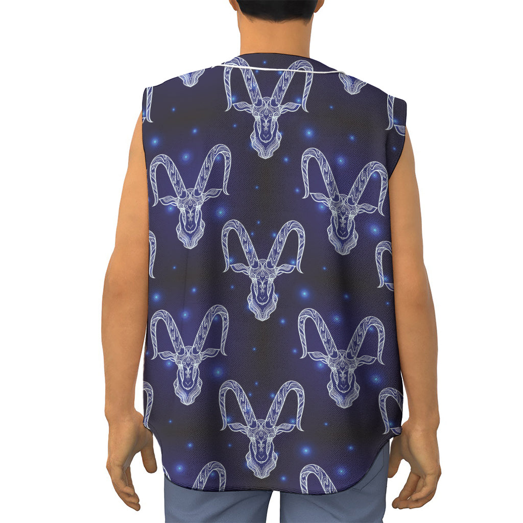 Astrology Capricorn Sign Print Sleeveless Baseball Jersey