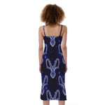 Astrology Capricorn Sign Print Slim Fit Midi Cami Dress