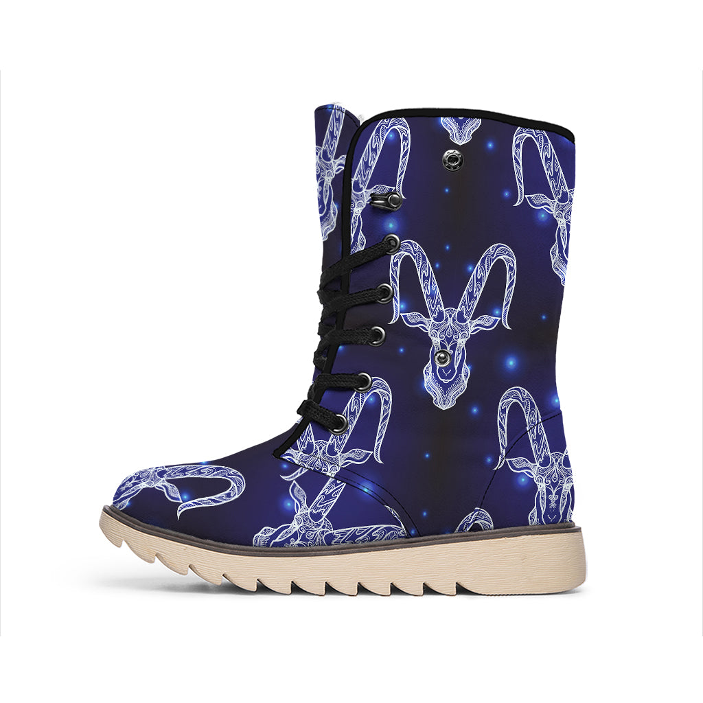 Astrology Capricorn Sign Print Winter Boots