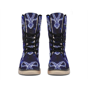 Astrology Capricorn Sign Print Winter Boots