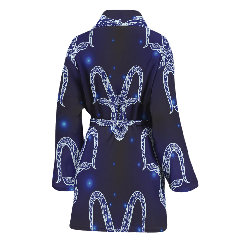 Astrology Capricorn Sign Print Women's Bathrobe